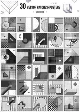 Big Collection with trendy backgrounds Stock Illustration