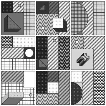 Big Collection with trendy backgrounds Stock Illustration