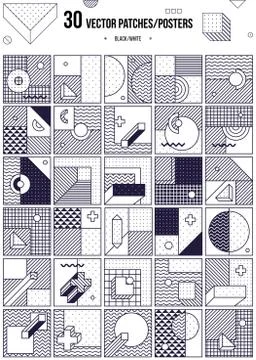 Big Collection with trendy backgrounds Stock Illustration