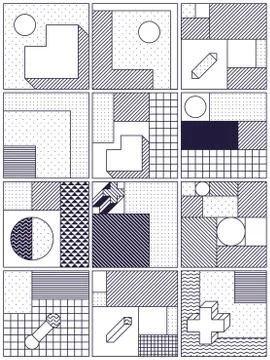 Big Collection with trendy backgrounds Stock Illustration