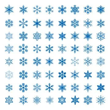 Big collection of Vector Snowflakes. Illustrazione stock