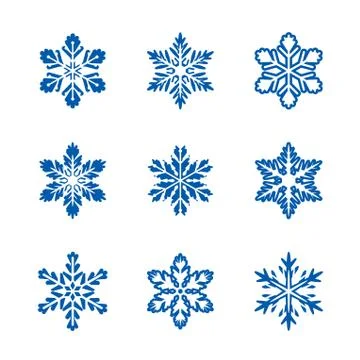 Big collection of Vector Snowflakes. Illustrazione stock