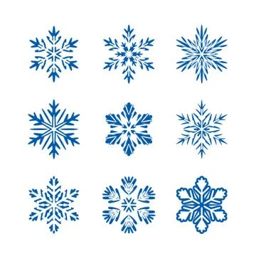 Big collection of Vector Snowflakes. Illustrazione stock