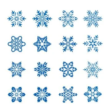 Big collection of Vector Snowflakes. Illustrazione stock