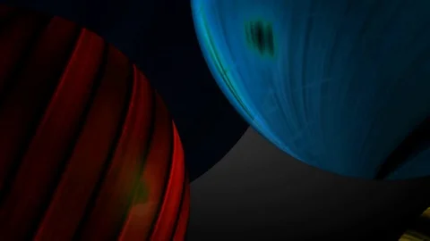 Big colored balls rotating and moving over screen Stock Footage 84761889