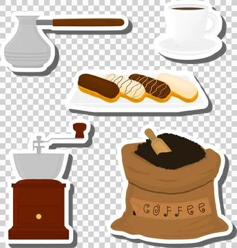 Big colored set different types maker sack Stock Illustration
