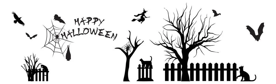 Big colored set with elements for the holiday Halloween - Vector 库存插图