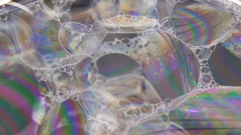 Big Colorful Bubbles reflecting creating magical flow. Abstract background Stock Footage 126719752