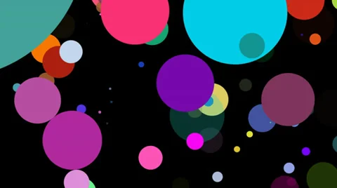 Big Colorful Dots Blinking on a Black Background Stock Footage 31748685