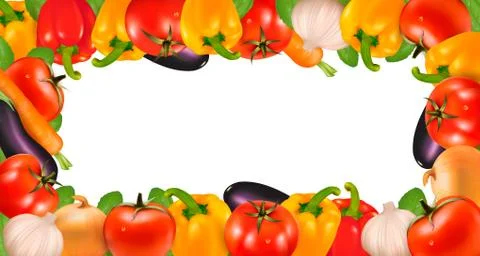 The big colorful group of vegetables. vector. Stock Illustration