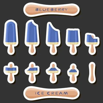 Big colorful set different forms natural dessert ice cream of consisting va.. Ilustración de archivo