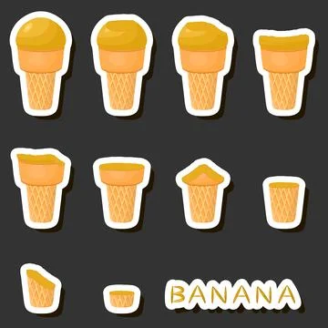 Big colorful set different forms natural dessert ice cream of consisting va.. Ilustración de archivo