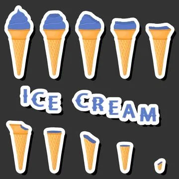 Big colorful set different forms natural dessert ice cream of consisting va.. Ilustración de archivo