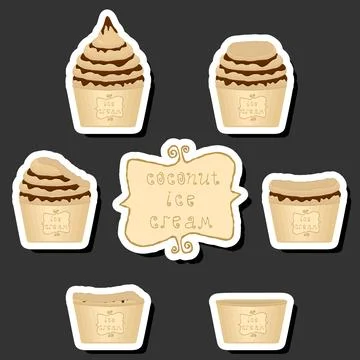 Big colorful set different forms natural dessert ice cream of consisting va.. Ilustración de archivo