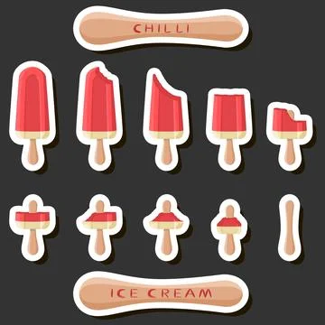 Big colorful set different forms natural dessert ice cream of consisting va.. Ilustración de archivo