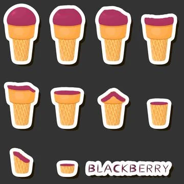Big colorful set different forms natural dessert ice cream of consisting va.. Ilustración de archivo