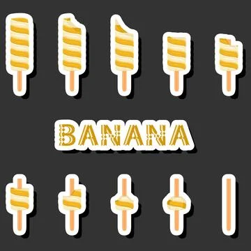 Big colorful set different forms natural dessert ice cream of consisting va.. Ilustración de archivo