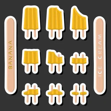 Big colorful set different forms natural dessert ice cream of consisting va.. Ilustración de archivo