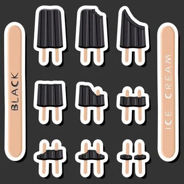 Big colorful set different forms natural dessert ice cream of consisting va.. Ilustración de archivo