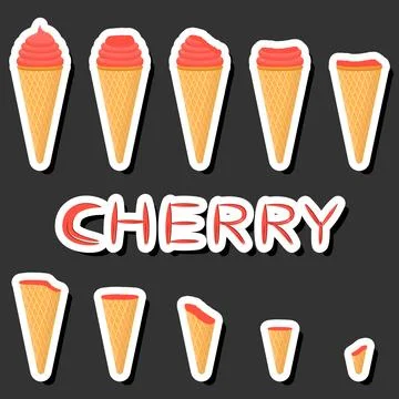 Big colorful set different forms natural dessert ice cream of consisting va.. Ilustración de archivo