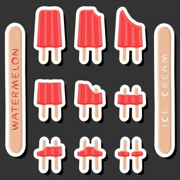 Big colorful set different forms natural dessert ice cream of consisting va.. Stock Illustration