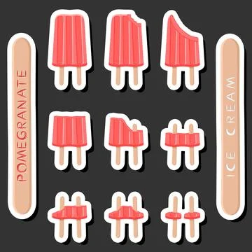 Big colorful set different forms natural dessert ice cream of consisting va.. Ilustración de archivo