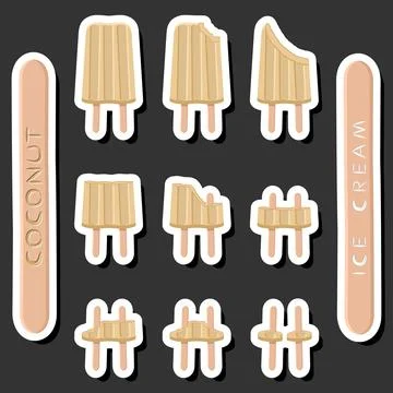 Big colorful set different forms natural dessert ice cream of consisting va.. Ilustración de archivo