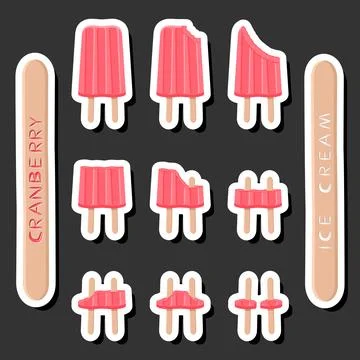 Big colorful set different forms natural dessert ice cream of consisting va.. Ilustración de archivo