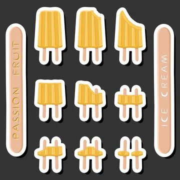 Big colorful set different forms natural dessert ice cream of consisting va.. Ilustración de archivo