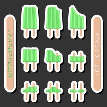 Big colorful set different forms natural dessert ice cream of consisting va.. Ilustración de archivo