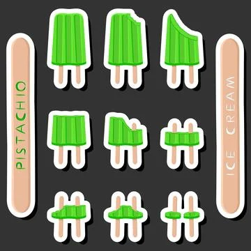 Big colorful set different forms natural dessert ice cream of consisting va.. Ilustración de archivo