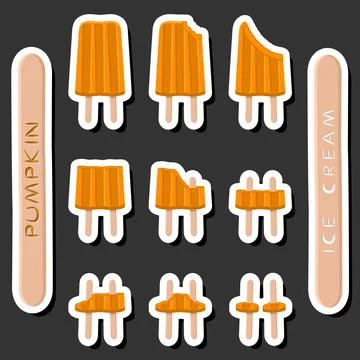 Big colorful set different forms natural dessert ice cream of consisting va.. Stock Illustration