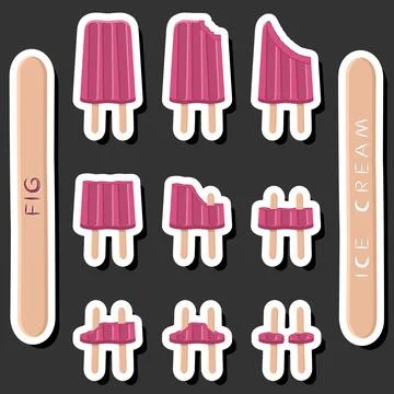 Big colorful set different forms natural dessert ice cream of consisting va.. Ilustración de archivo