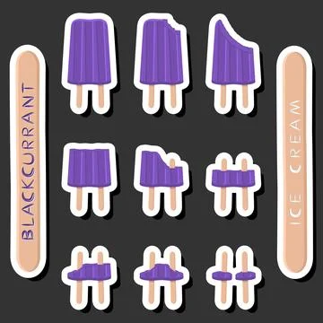 Big colorful set different forms natural dessert ice cream of consisting va.. Ilustración de archivo