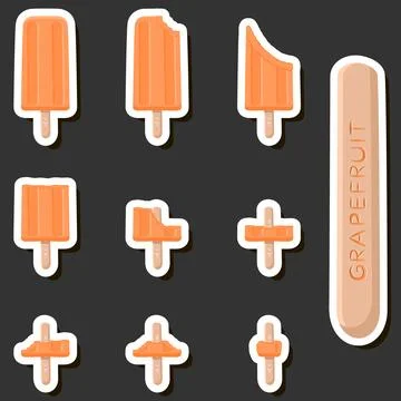 Big colorful set different forms natural dessert ice cream of consisting va.. Ilustración de archivo