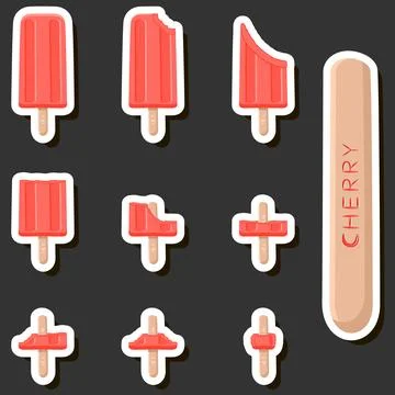 Big colorful set different forms natural dessert ice cream of consisting va.. Ilustración de archivo