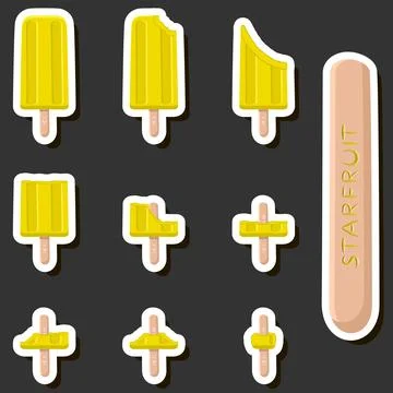 Big colorful set different forms natural dessert ice cream of consisting va.. Ilustración de archivo