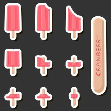 Big colorful set different forms natural dessert ice cream of consisting va.. Ilustración de archivo