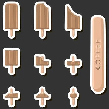 Big colorful set different forms natural dessert ice cream of consisting va.. Ilustración de archivo