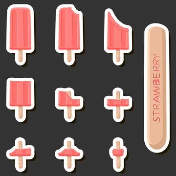 Big colorful set different forms natural dessert ice cream of consisting va.. Ilustración de archivo