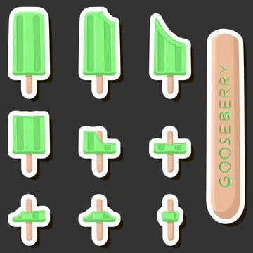 Big colorful set different forms natural dessert ice cream of consisting va.. Ilustración de archivo