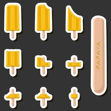 Big colorful set different forms natural dessert ice cream of consisting va.. Ilustración de archivo