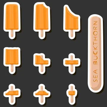 Big colorful set different forms natural dessert ice cream of consisting va.. Ilustración de archivo