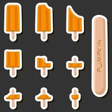 Big colorful set different forms natural dessert ice cream of consisting va.. Stock Illustration