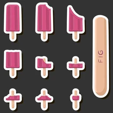 Big colorful set different forms natural dessert ice cream of consisting va.. Ilustración de archivo