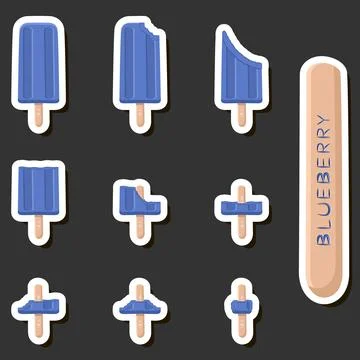 Big colorful set different forms natural dessert ice cream of consisting va.. Ilustración de archivo