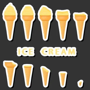 Big colorful set different forms natural dessert ice cream of consisting va.. Ilustración de archivo
