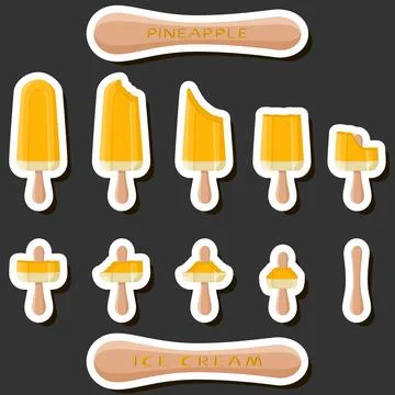 Big colorful set different forms natural dessert ice cream of consisting va.. Ilustración de archivo