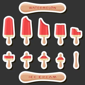 Big colorful set different forms natural dessert ice cream of consisting va.. Ilustración de archivo