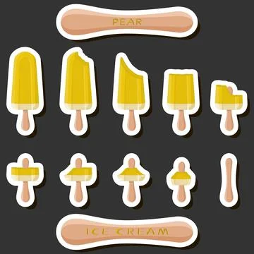 Big colorful set different forms natural dessert ice cream of consisting va.. Ilustración de archivo